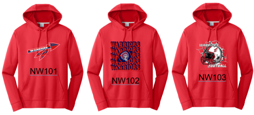 NEW NW Warriors Football  Hoodies